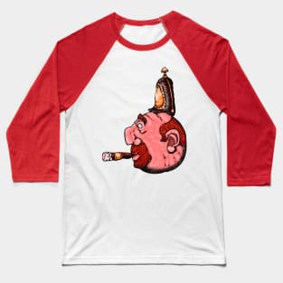 Helmet Wearing Cigar Smoker Baseball T-Shirt